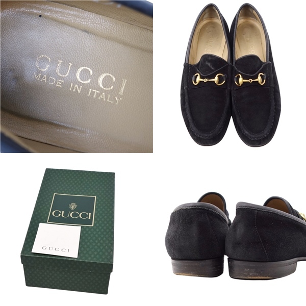 Vintage グッチ GUCCI ローファー モカシン ホースビット スウェード レディース シューズ 靴 38C(25cm相当) ブラック ch09do-rm11r05490 GUCCI ローファー グッチ 革靴 26.5 未使用