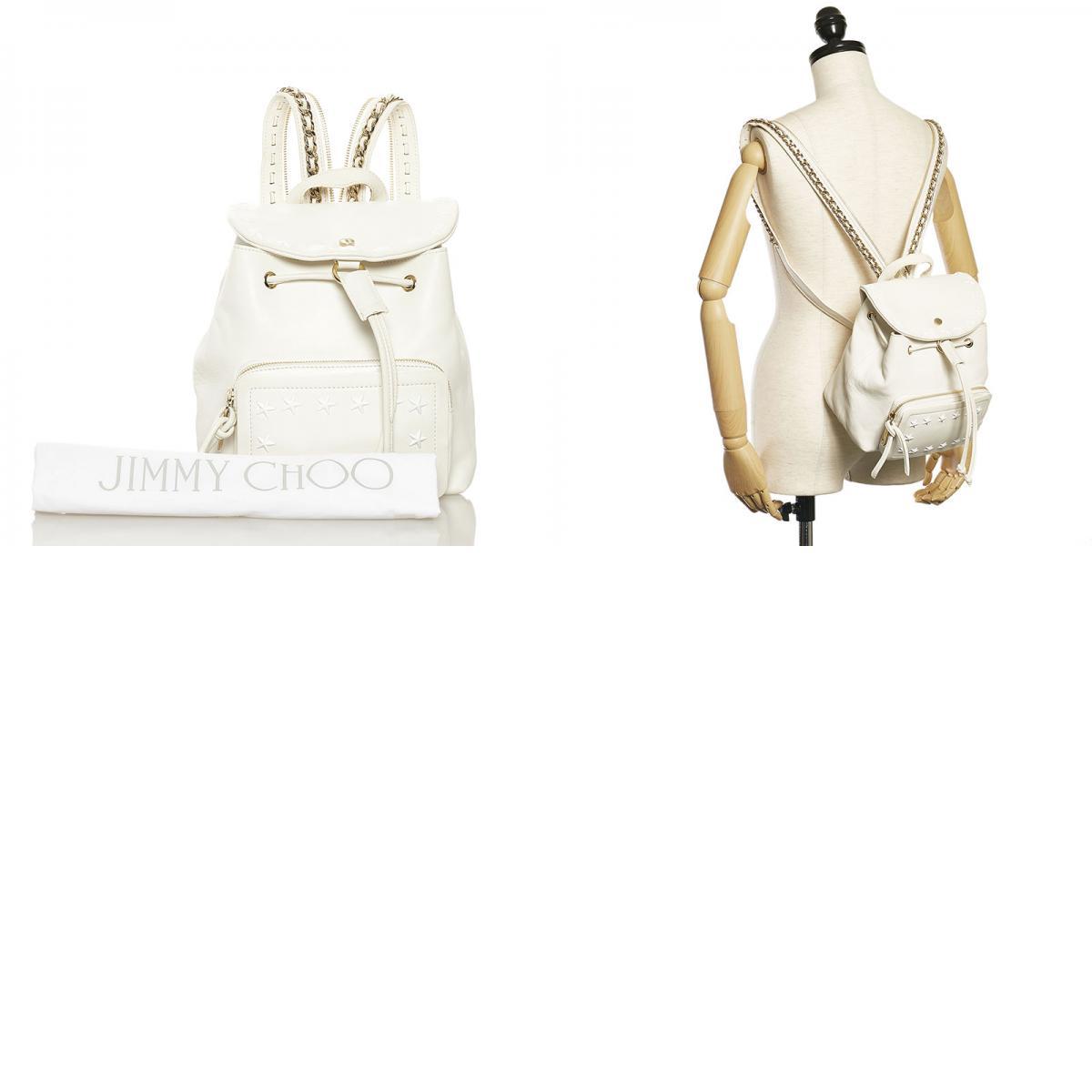 ジミーチュウ スタッズ リュック バックパック ホワイト レザー レディース JIMMY CHOO 【中古】 ジミーチュウ リュック JIMMY 新品未使用JIMMY スター JIMMYCHOO