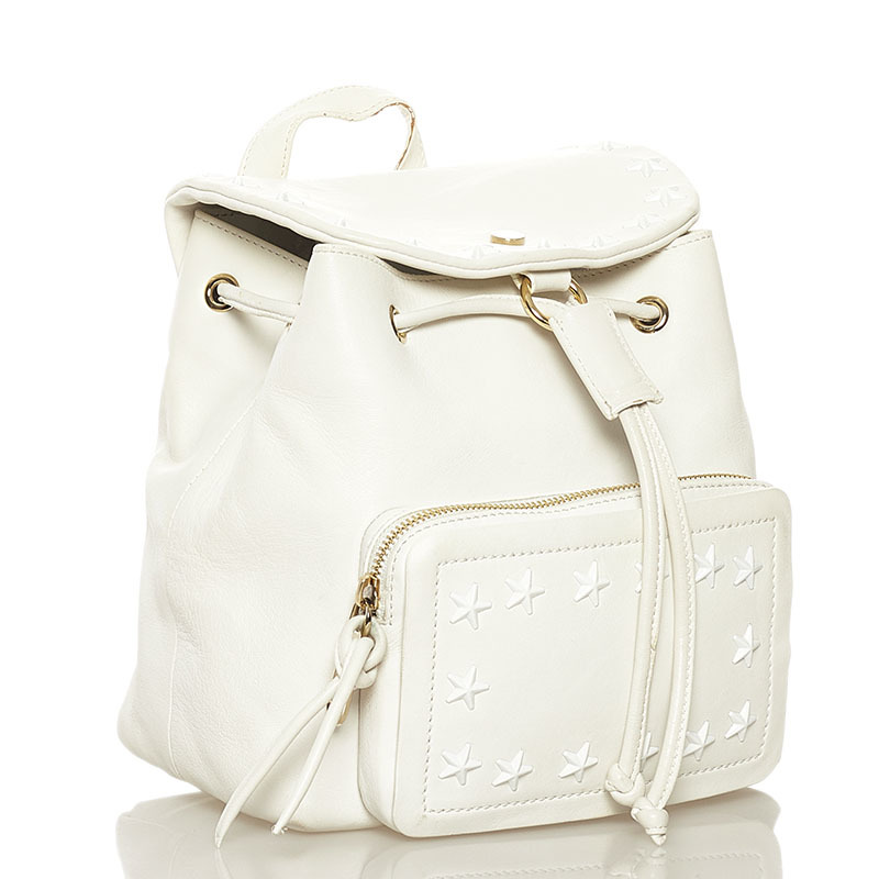 ジミーチュウ スタッズ リュック バックパック ホワイト レザー レディース JIMMY CHOO 【中古】 ジミーチュウ リュック JIMMY 新品未使用JIMMY スター JIMMYCHOO