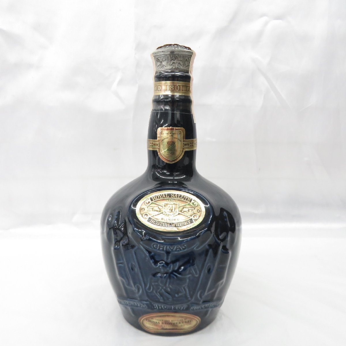 21年 ロイヤルサルート SALUTE 陶器ボトル - 未開栓ROYAL 青陶器 青 