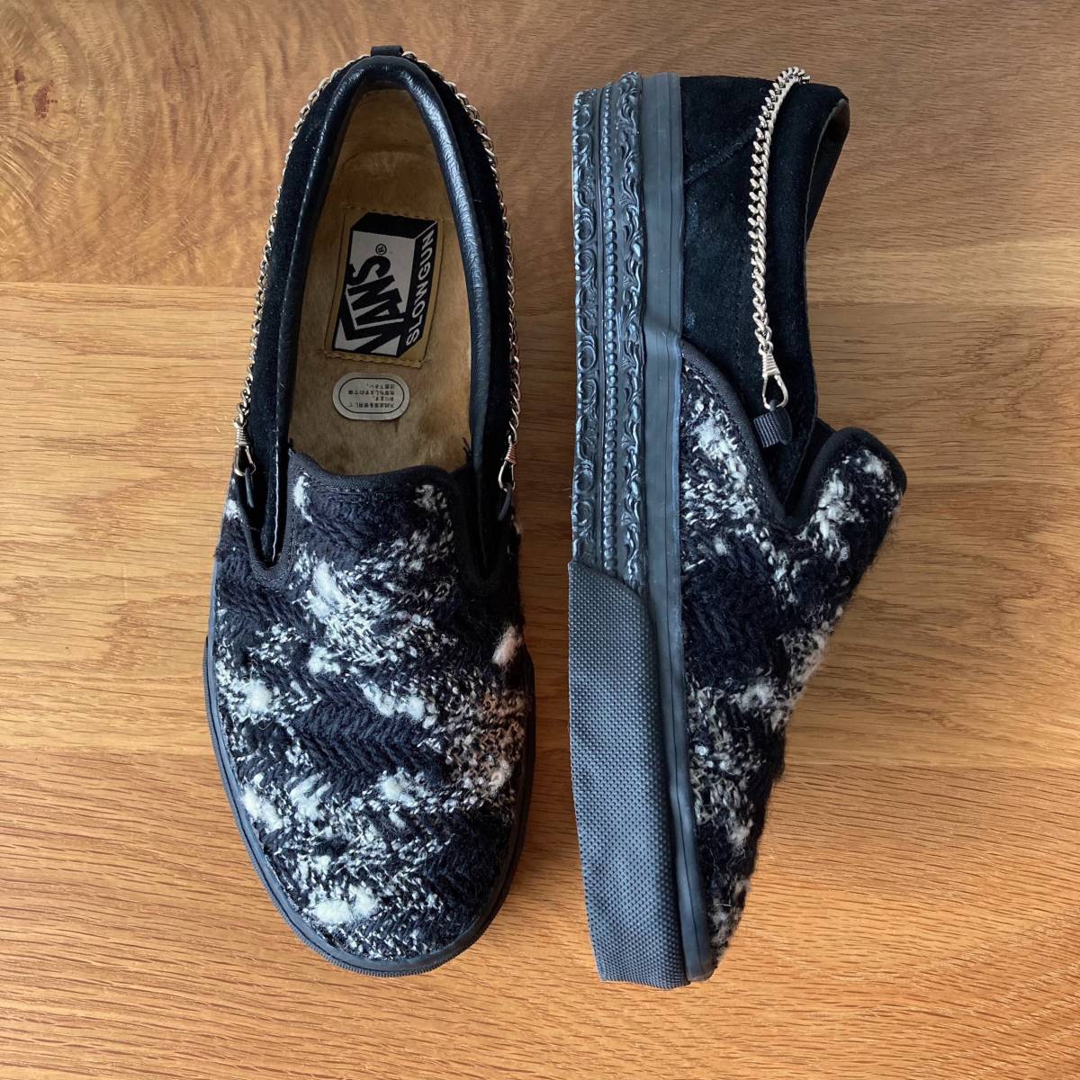 送無料 新品レア コラボ 3.02万円 VANS × SLOWGUN TWEED V98 SLIPON 