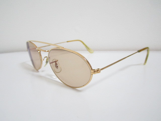 A◆激レア品　B＆L　RAY-BAN　U.S.A.　ボシュロム　レイバン　オーバル型　ツーブリ　ゴールド系　サングラス　眼鏡　中古品