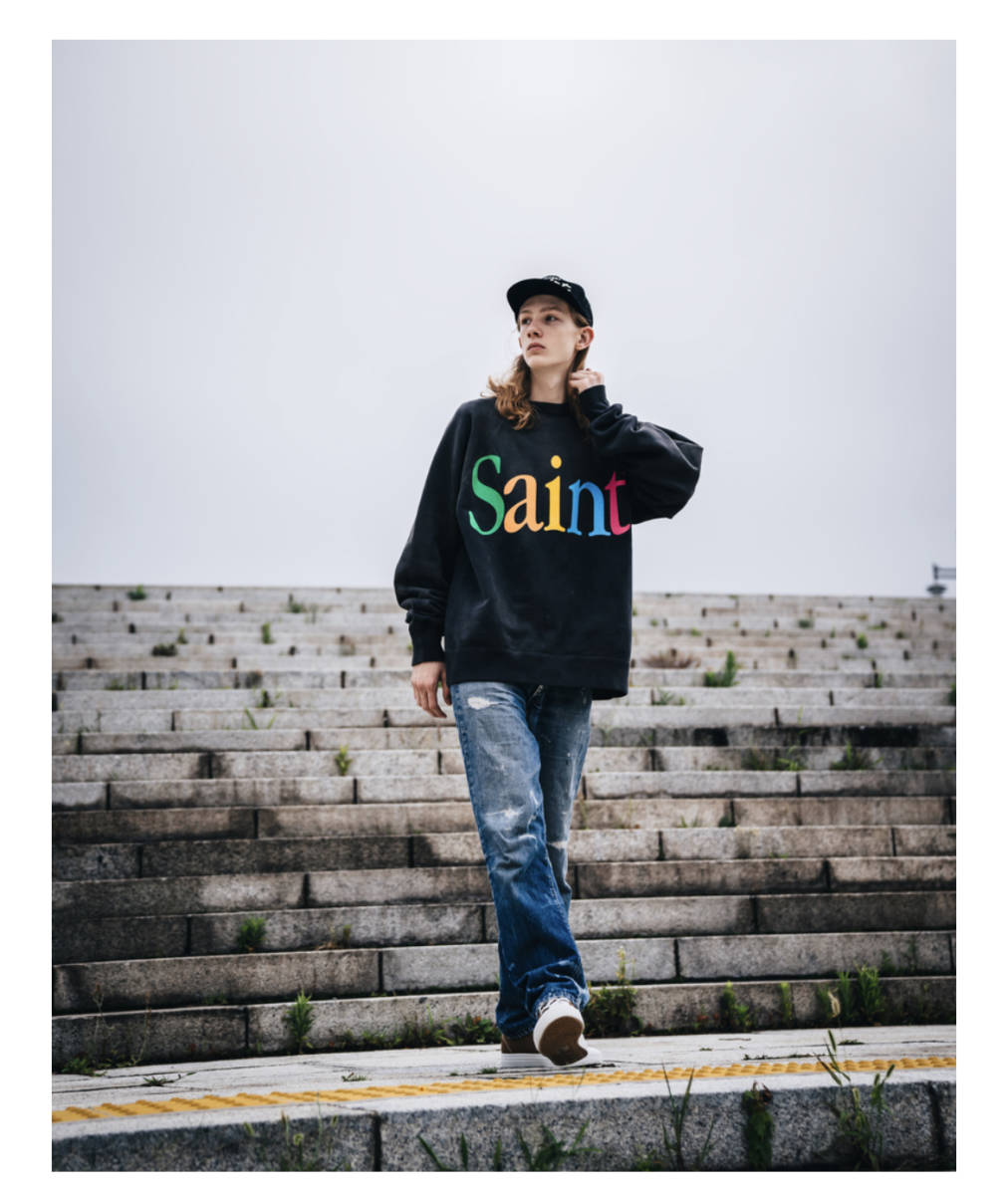 SAINT Mxxxxxx Saint CRW | NECK ⁄ Colorful SNT SWT⁄RAINBOW WHT LOVE