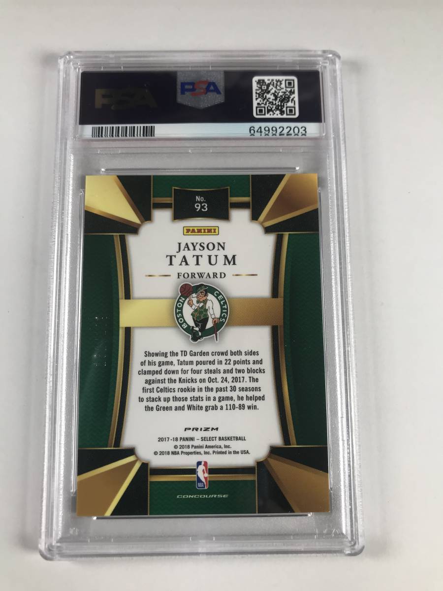 PSA10 2017-18 SELECT Base RC Red /199 JAYSON TATUM CELTICS