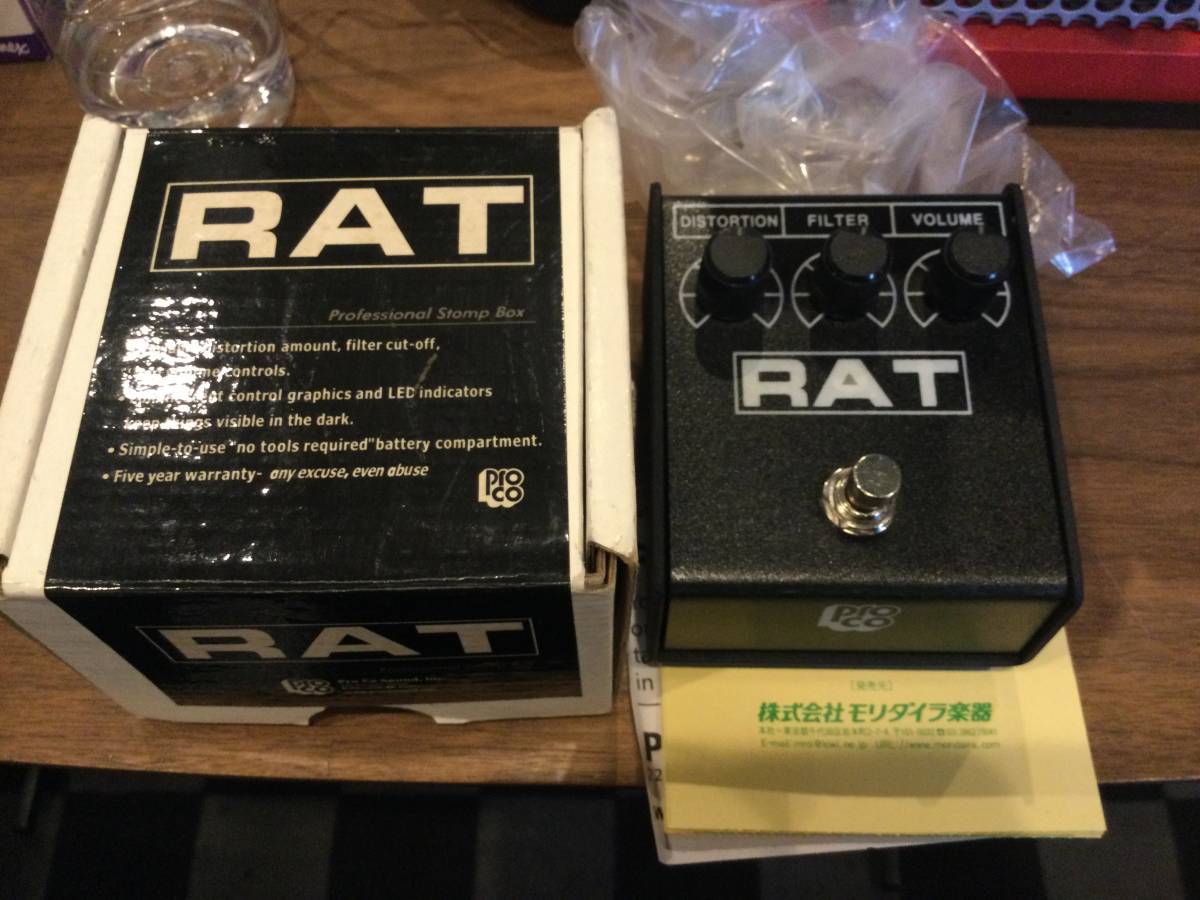 楽器・機材 ProCo RAT2 ディストーション エフェクター 箱、変換プラグ付