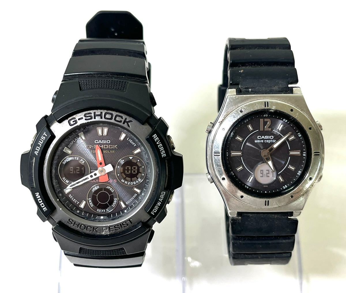 002 9 腕時計2点セット CASIO カシオ G-SHOCK AWG-101・wave ceptor 
