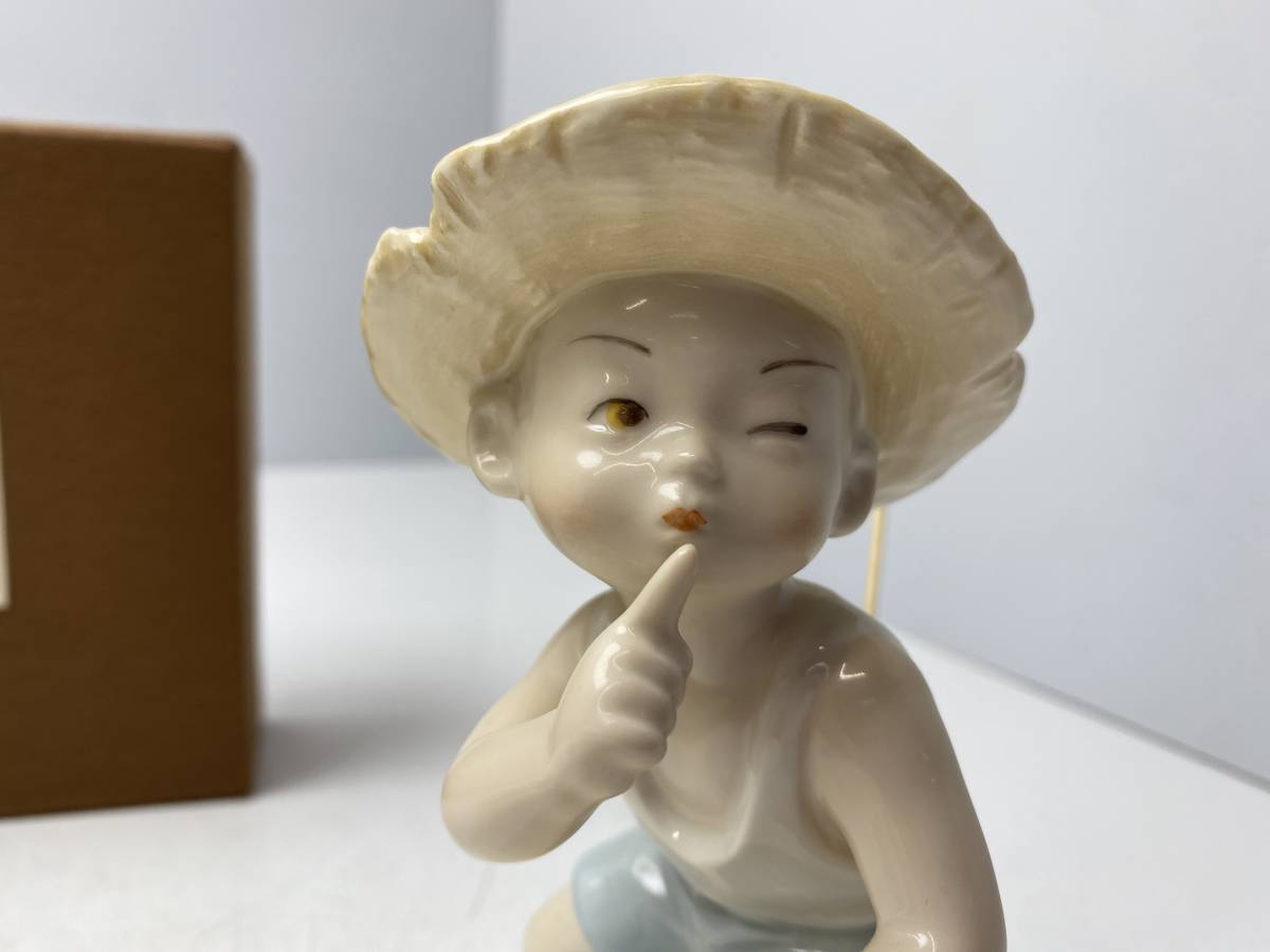 【匿名配送料込】乃りたけ陶房　童子人形　魚釣り　昭和レトロ 陶器人形 置物 ☆魚釣り 童子人形シリーズ☆乃りたけ Noritake 陶器 人形 童子人形