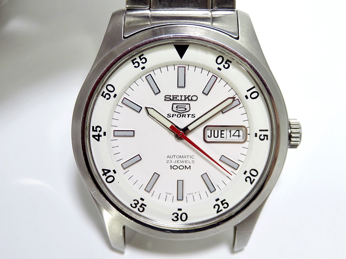 稼働品】SEIKO 5 SPORTS 7S36-03H0 100M 23石 セイコー ファイブ 