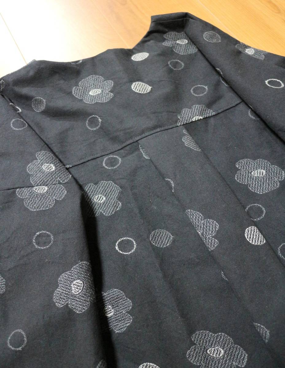 hand　made♪cotton&リネンflower刺繍ノーカラーショート丈ジャケット♪ hand | made♪cotton&amp;リネンちび襟シャツ♪ 台湾 方さん手作り藤の花刺繍リネン携帯小物ポケット 母の日