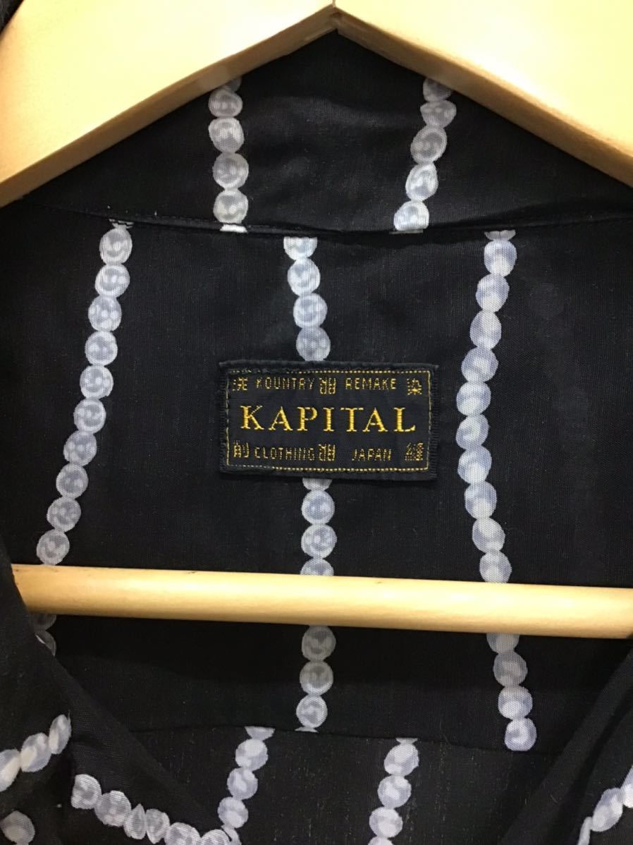 221001【KAPITAL】キャピタル 半袖シャツ 4 ブラック K2105SS134