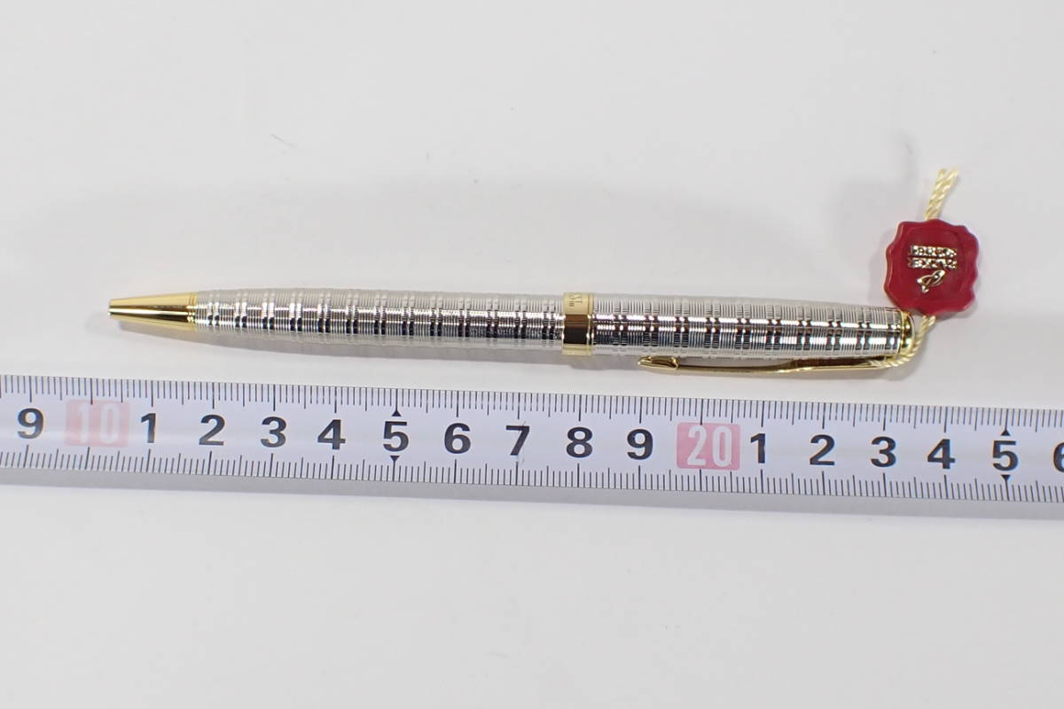 23570 PARKER SONNET FRANCE P.III パーカー ソネット ボールペン 筆記確認済み 格子柄 シルバーカラー ...