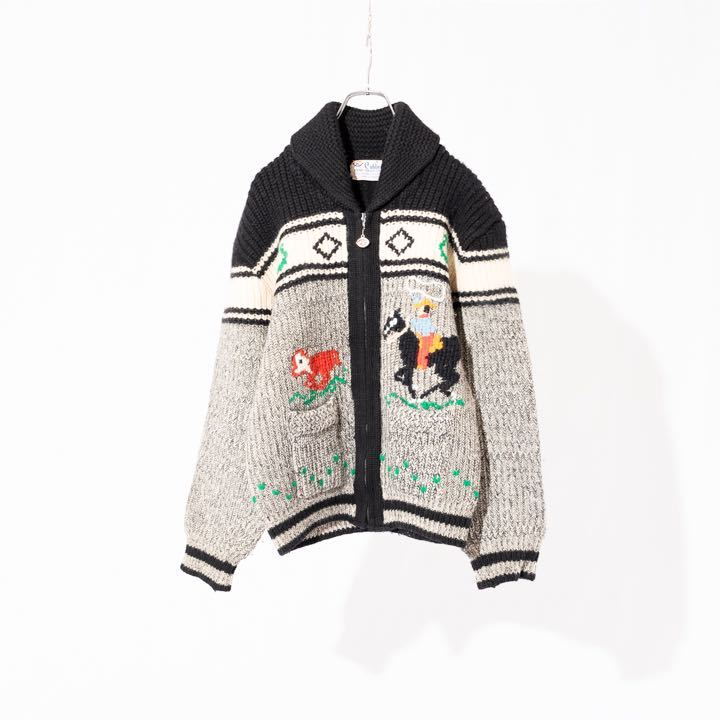 【希少】60~70’s ヴィンテージ ジッパーカウチンセーター カナダ製