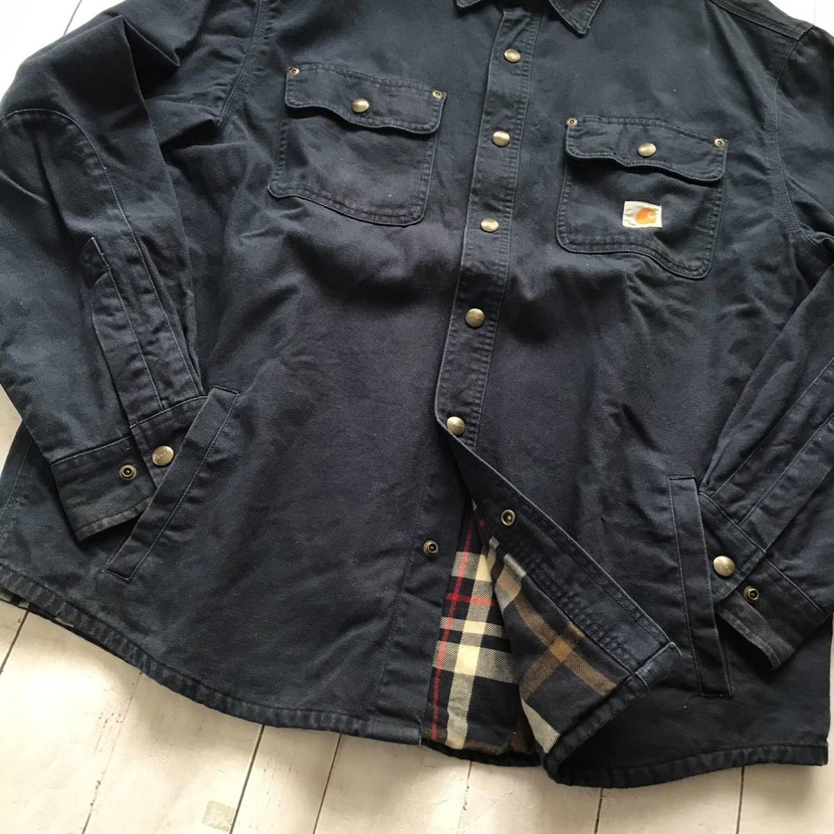 Carhartt カーハート ダック地シャツジャケット 企業ロゴ チェック柄