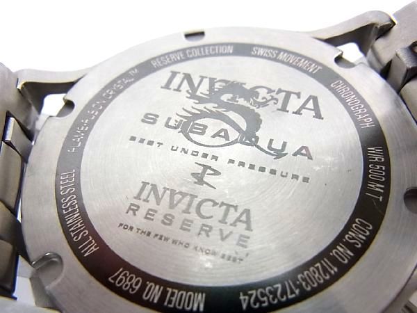 稼働 極 INVICTA インビクタ 6897 サブアクア SS クロノグラフ 