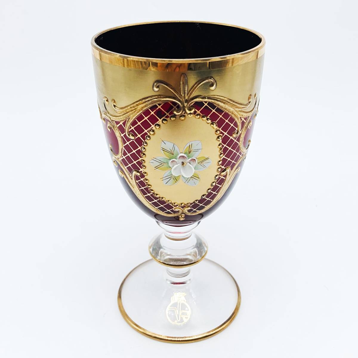 ベネチアングラス ムラノ イタリア ワイングラス レッド Vecchia