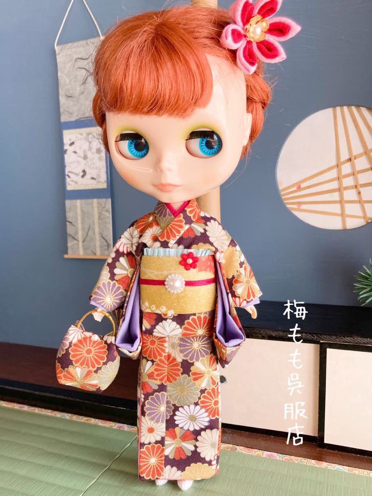ブライス・リカちゃんアウトフィット Blythe ☆梅もも呉服店☆着物5点