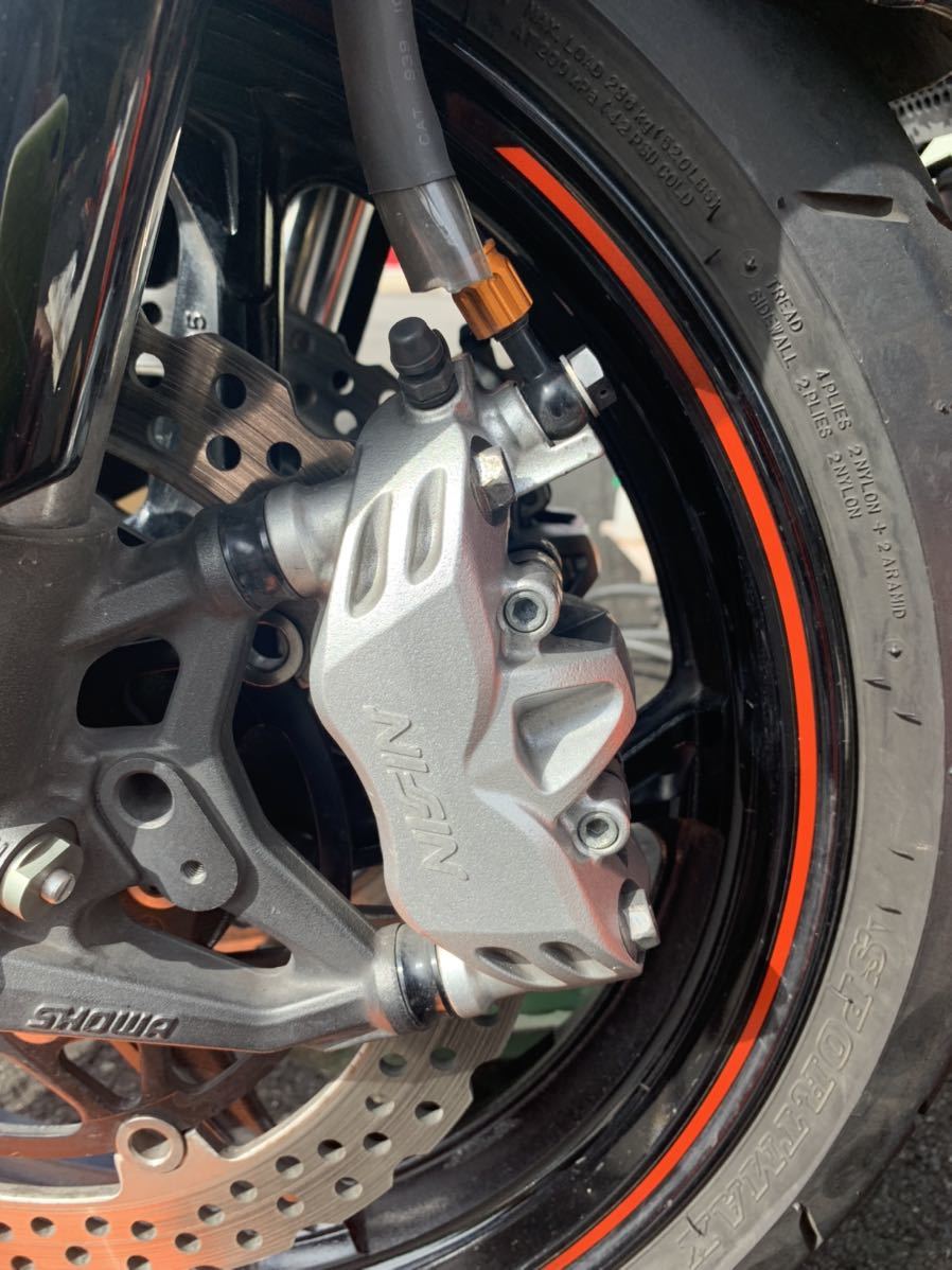 オートバイ Z1000 Dで使用 nissin ZX-14Rキャリパー ポン付け