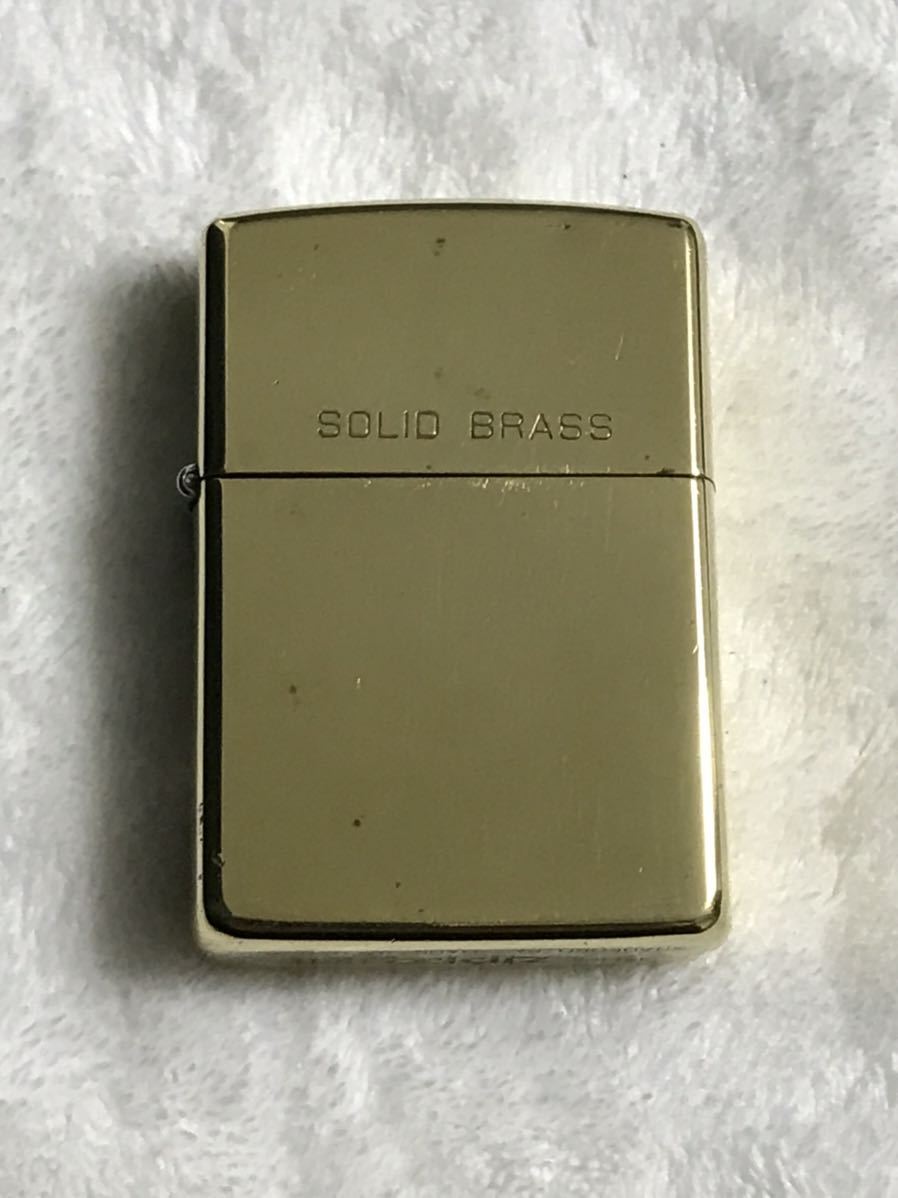 ZIPPO ジッポライター ソリッドブラス ジッポー ビンテージ solid brass 中古品　1991年製　オイルライター　ダブルイヤー　doubleyear