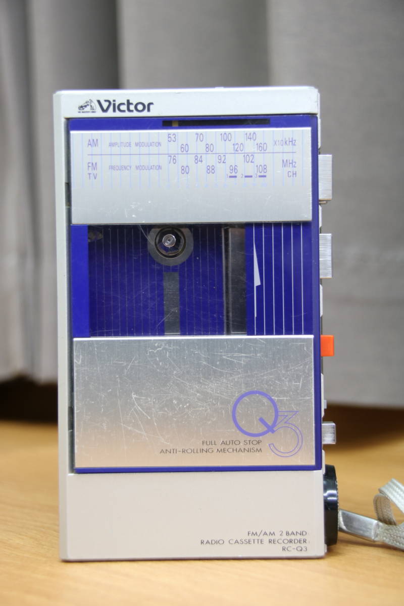 ☆ Victor ビクター FM/AM 2 BAND RADIO CASSETTE RECORDER RC-Q3 ジャンク品 昭和レトロ ☆