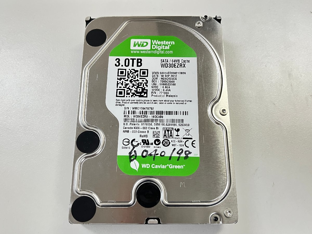 1円～【blancoにて消去済み】Western Digital WD30EZRX 3.5inch HDD