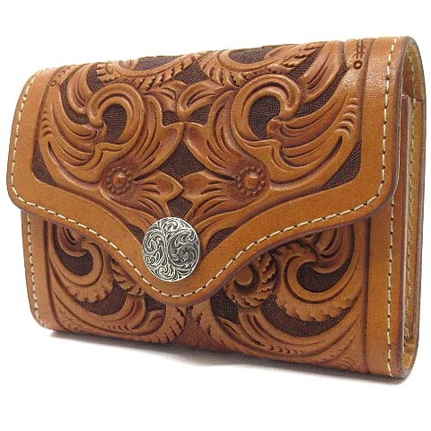 【HOT，定番人気】 ファニー FUNNY コスモ COSMO クラフト HAND CRAFTED ビルフォード ウォレット カービング ツーリングレザー 財布 タン TAN ANTIQUE(二つ折り財布（小銭入れあり）)｜売買されたオークション情報、yahoo 二つ折り財布（小銭入れあり）