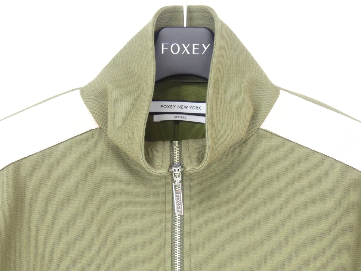 FOXEY NEWYORK SPORTS クロップドトラックジャケット 38 カーキ 
