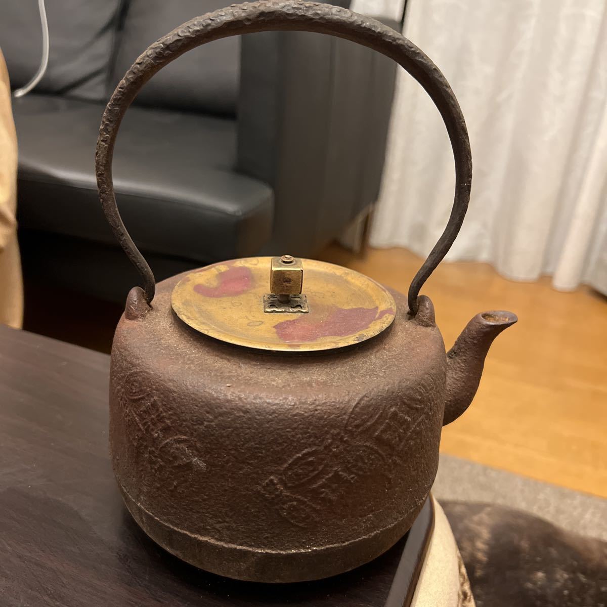 8735□ 金谷 五郎三郎 造 銅製 槌目 圓式 茶托 五客 共箱 煎茶道具