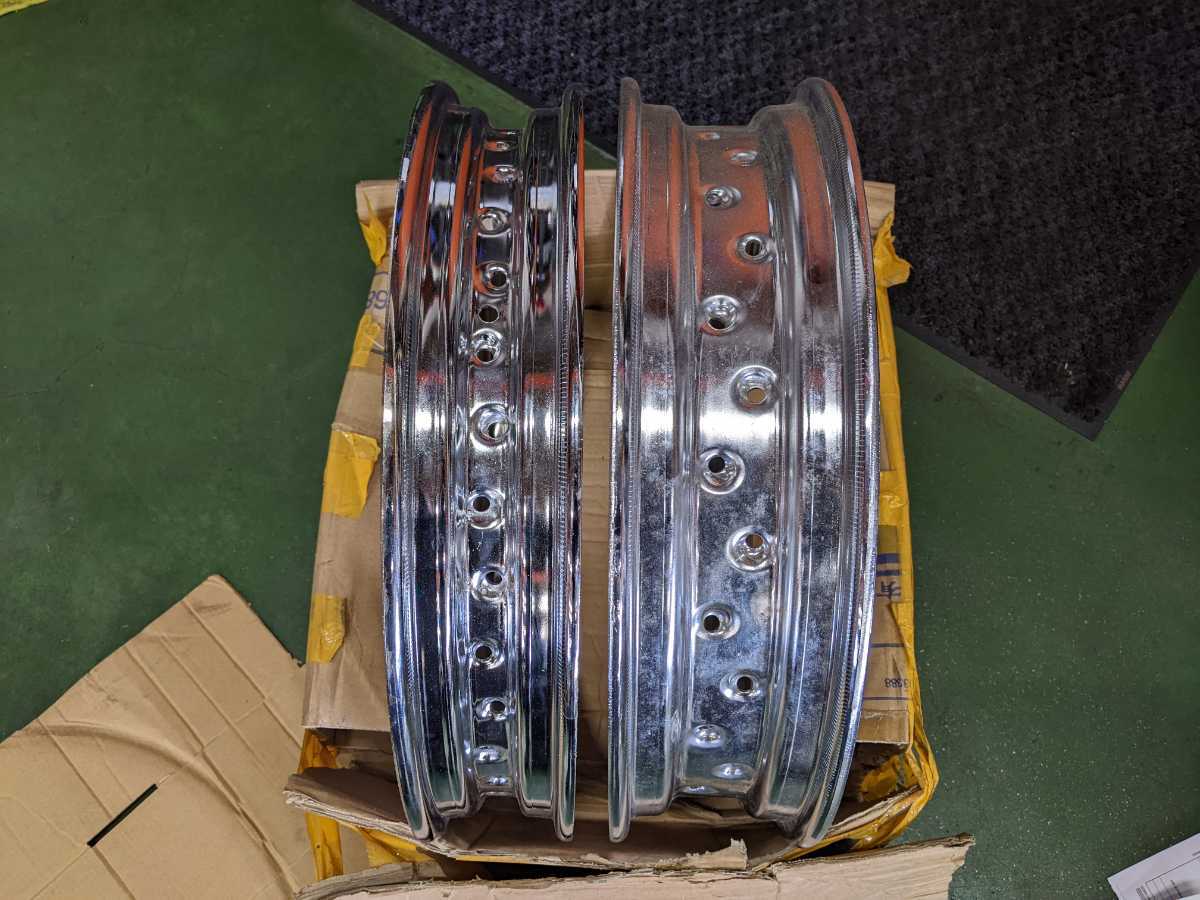 未使用】ホンダ スーパーカブ50 C50 スチール ワイドホイール スポーク