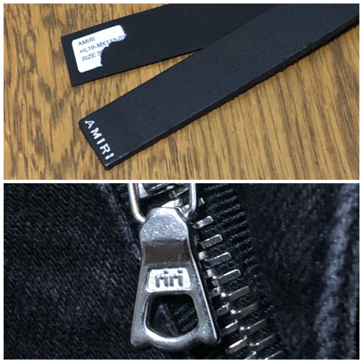 送料込 AMIRI アミリ MX1 デニム ブラック 30 レザーパッチ 初期 amiri 