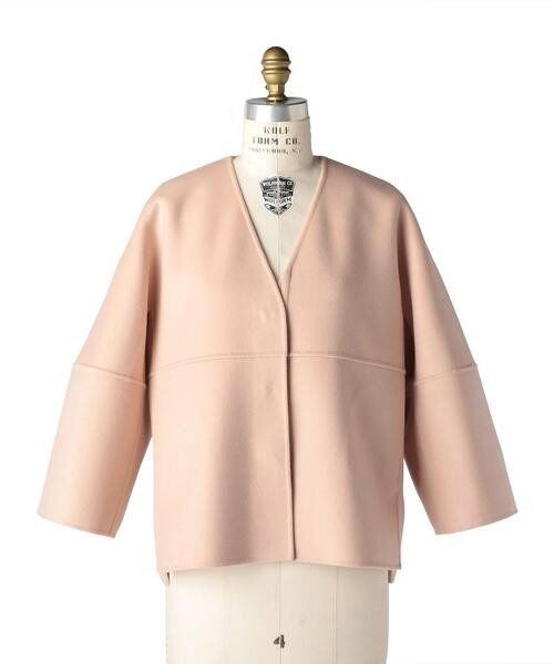 ドゥロワー Drawer ウールケヌキVネックジャケット ピンク 品番：6522  
