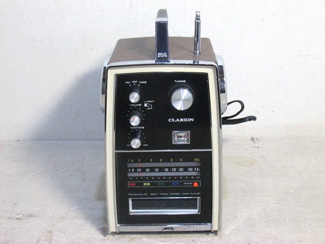 クラリオン ポータブル 8トラ ステレオ テーププレーヤー FM AM HA