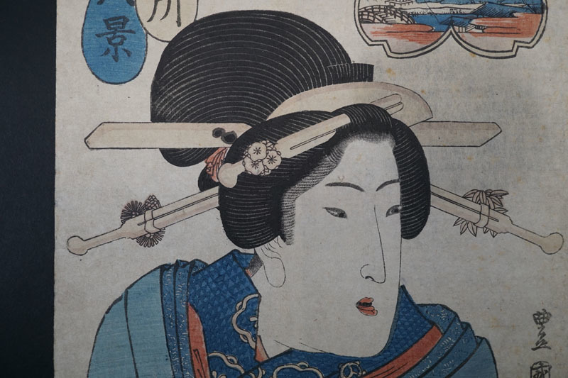 K713◇オリジナル木版画【二代豊国/三代豊国】2枚まとめ「東名所芝八景 