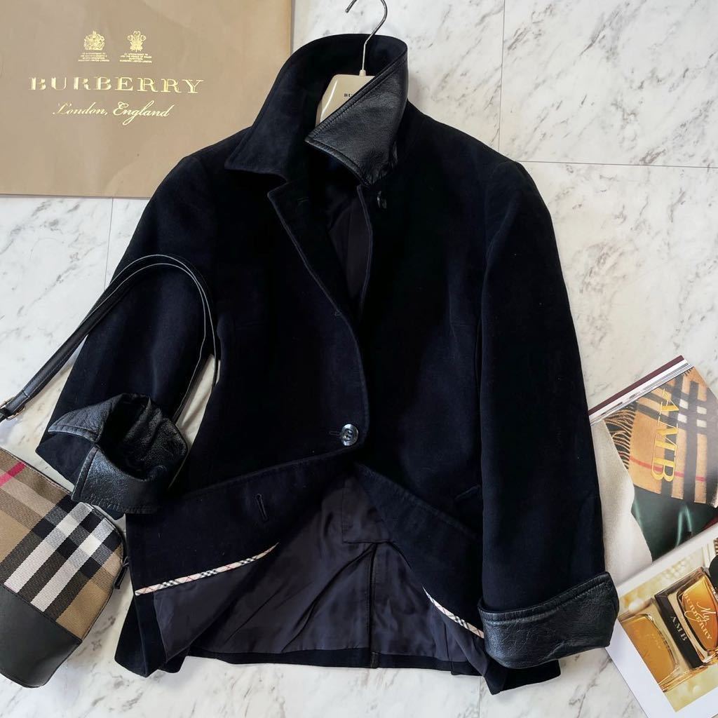 美品BURBERRY LONDON ☆レザー ジャケット コート☆大人の上品なコーデ 