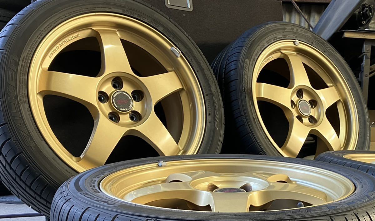 STI レイズ 鍛造 R17 7J+48 5穴 PCD100 M12 ハブ56 純正 17インチ 