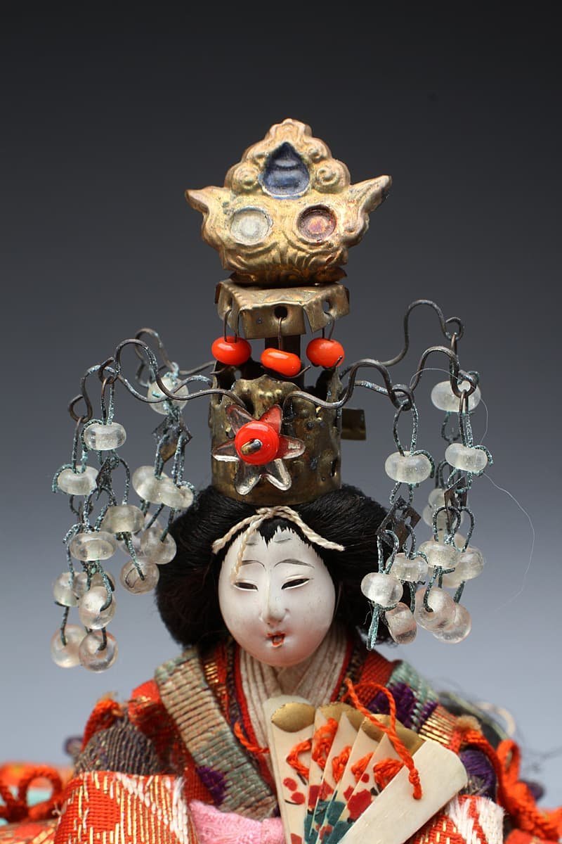 ZL201 【鳳龍斎 玉貞 作】時代雛道具 雛人形 玉眼入 大極上「親王 