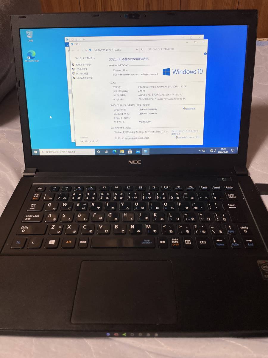 PC-VK17TGGCK モバイルノート　ジャンク品　コアi5 メモリ4G　windows10　クリーンインストール