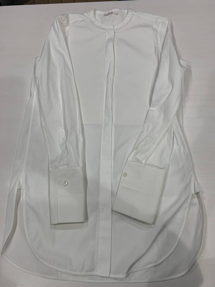 CELINE フィービー期 タキシードシャツ ホワイト 長袖 レディース 36 セリーヌ フィービー タキシード シャツ 36 2 0M36/6262 セリーヌ