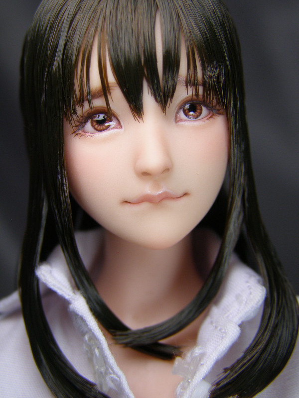 ♪♪ 1/6 　ドール カスタムドールヘッド　　秋椛　(あきか)　　♪♪ 1/6カスタムドールヘッド(オビツ01)「秋桜」(パーツ)｜売買された