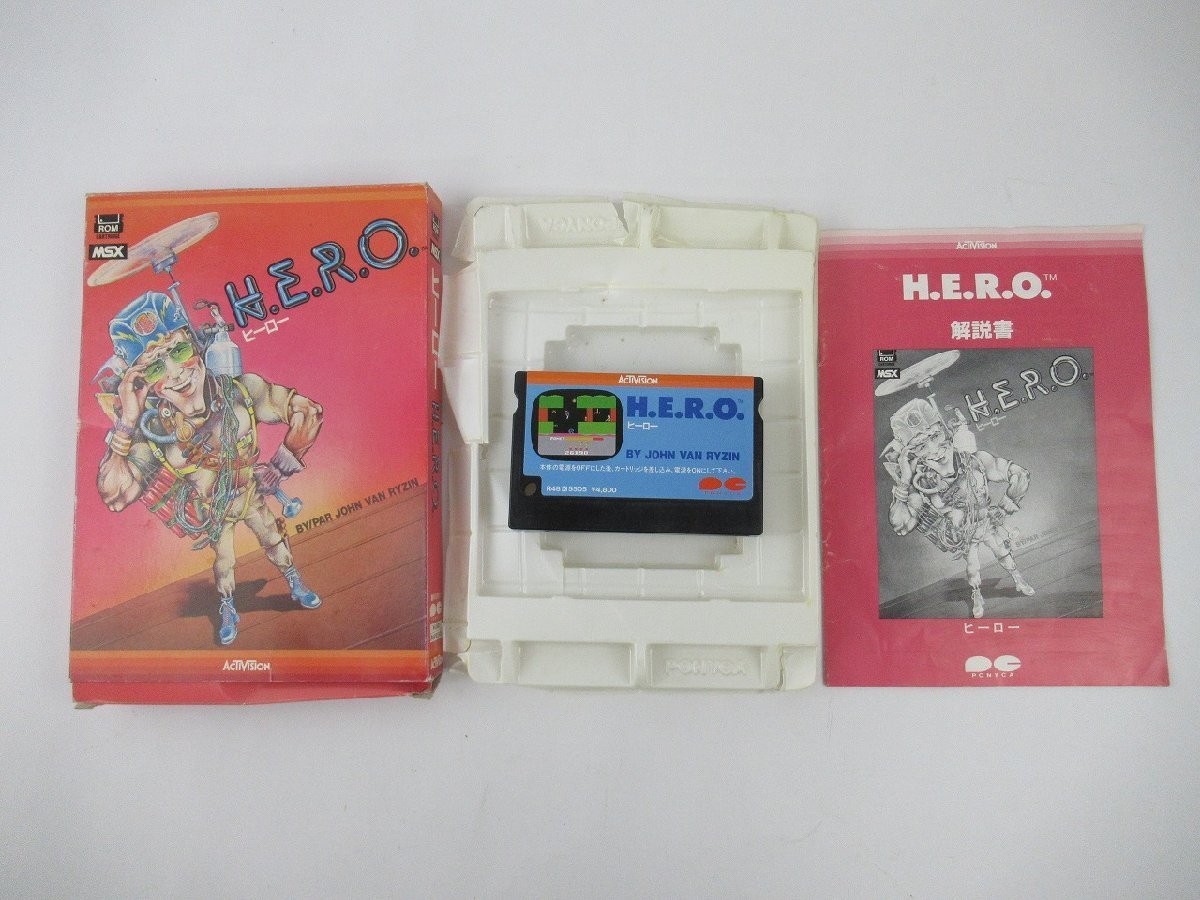MSX HERO ヒーロー 箱、説明書付 H.E.R.O. (1984, MSX, Activision