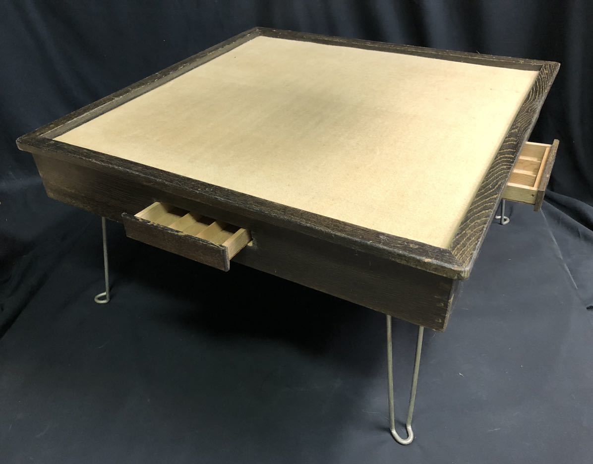 【A5122O015】引き出し付き 麻雀卓 折りたたみ　マージャン 麻雀テーブル 雀荘 麻雀マット 麻雀台 マージャンテーブル 昭和レトロ