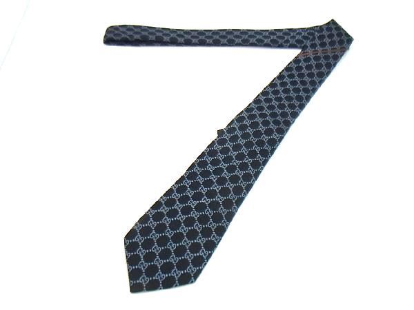 1円 同様 GUCCI グッチ 562827 シルク100％ マイクロGG ネクタイ