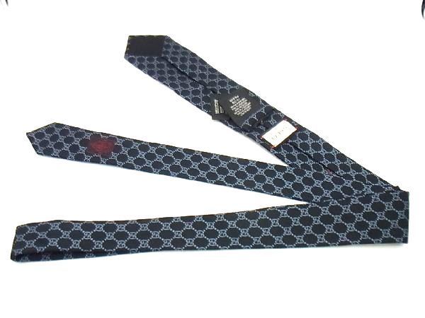 1円 同様 GUCCI グッチ 562827 シルク100％ マイクロGG ネクタイ