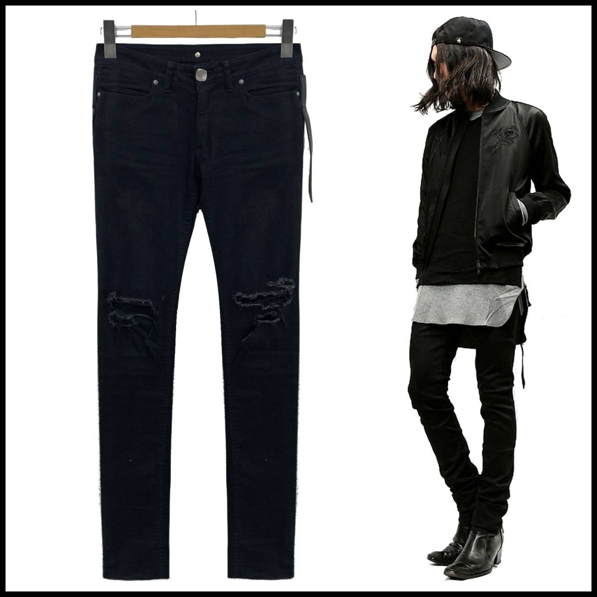 SEIGEKI 青激 セイゲキ 16AW ダメージ クラッシュ 加工 ストレッチ 