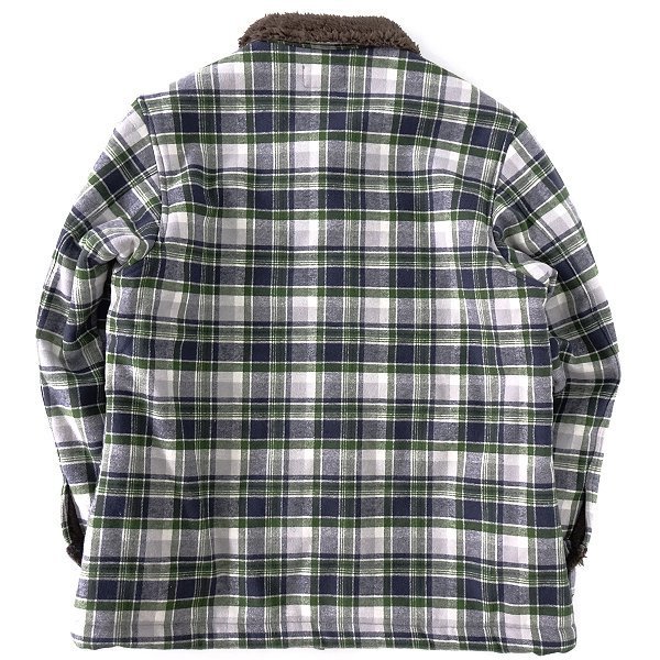 新品 カンタベリーウッド 軽暖 裏ボア フランネル シャツ ブルゾン M 緑紺 【J45033】 CANTERBURY WOOD 秋冬 メンズ ジャケット チェック