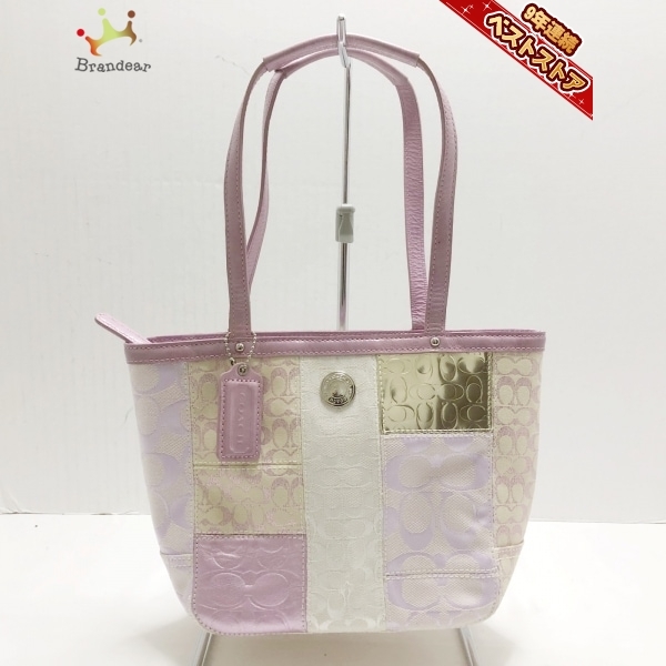 コーチ COACH トートバッグ 42479 シグネチャーストライプパッチワーク 