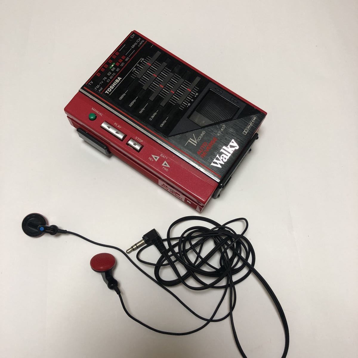 ジャンク】TOSHIBA Walky KT-AS7 TV FM AM RADIO CASSETTE ステレオ