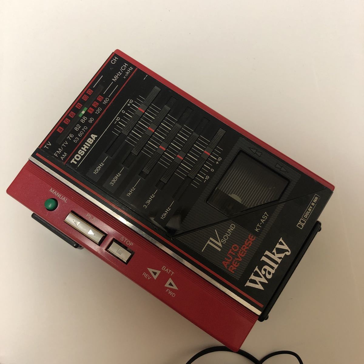 ジャンク】TOSHIBA Walky KT-AS7 TV FM AM RADIO CASSETTE ステレオ