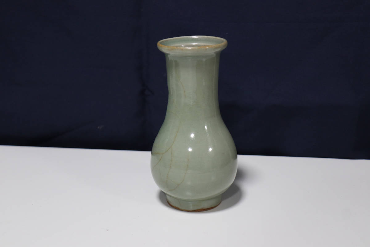 中国美術　龍泉窯　天龍寺　青磁　七官　花瓶　花器　時代　古物　唐物　明時代？ 龍泉窯 唐物 中国美術 - 花瓶 青磁 Yahoo 明 時代 花器 七官 天龍寺