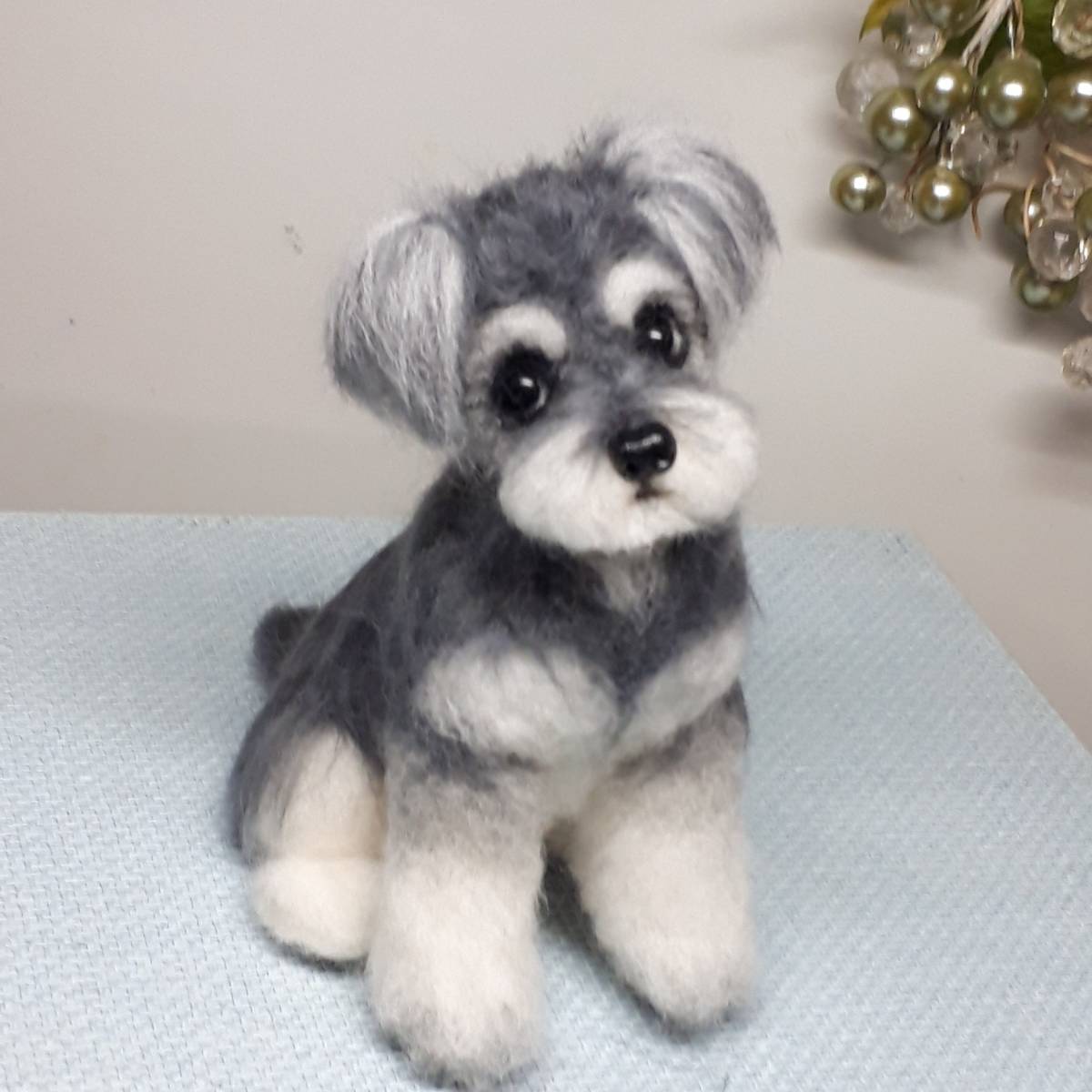 羊毛フェルト 犬 ミニチュア シュナウザー(羊毛フェルト)｜売買された
