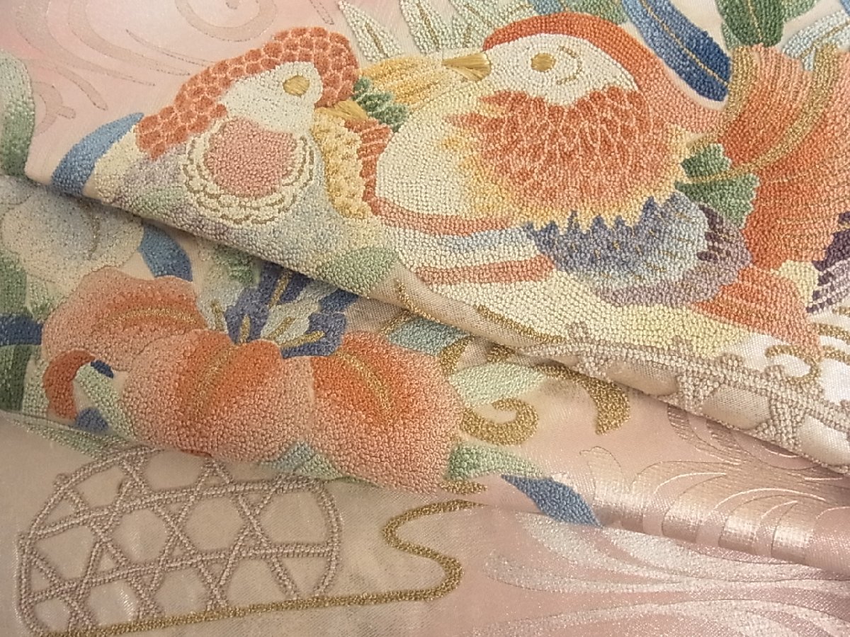  着物屋こころ 太鼓柄袋帯 総相良刺繍 流水鴛鴦花文 金糸 銀彩 正絹 逸品 A-ms2696(仕立て上がり)｜売買されたオークション情報、yahooの商品情報をアーカイブ公開 - オークファン 仕立て上がり
